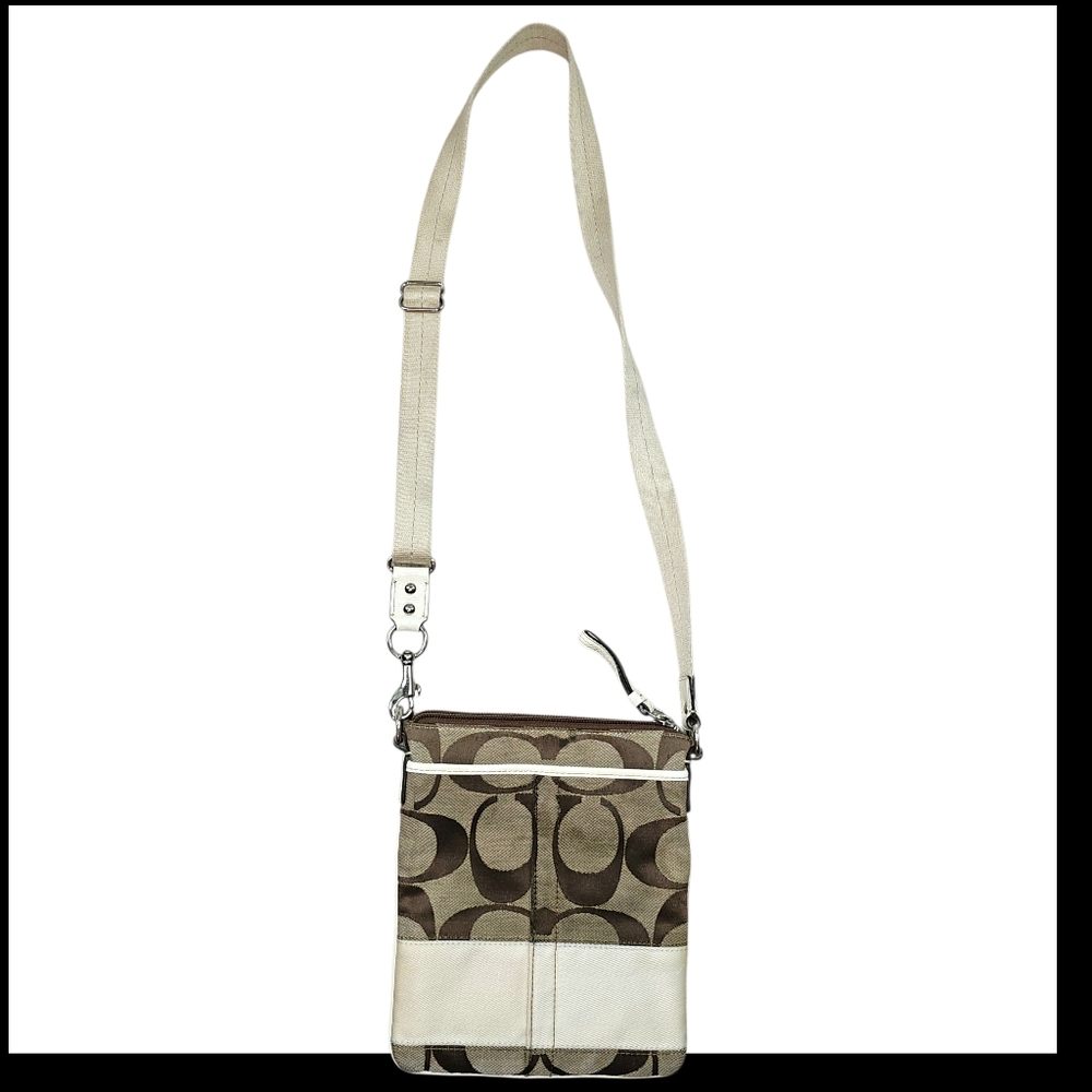 Coach Vintage Signature Canvas and Leather Pouchette Crossbody - Picture 6 of 8